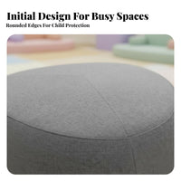 Soft and Comfortable Pebble-Shaped Seat Multi-Functional Round Padded Footrest Decorative Accent Pouf Lightweight for Shoppers, Students, Kindergarten, Waiting Area, Playroom, Living Room