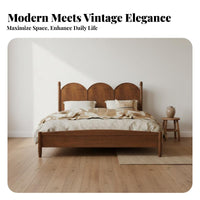 French Design Wooden Bed Modern Design Solid Wood Bed Quiet and Stable Bedroom Furniture for Couples, Homeowners, Guesthouse, Guest Room, Apartment