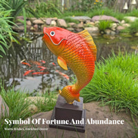 Fountain Spitter Koi Aquatic Creature Statue Good Fortune Charm Resin Aquatic Creature Sculpture Symbol of Abundance