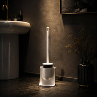 Floor Standing Toilet Brush Set Ventilated Holder Standing Toilet Brush