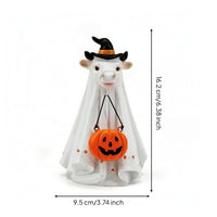 Indoor Ghost Figurine with Witch Hat Playful Ghost with Witch Hat Home Halloween Table Statue Desk for Classroom