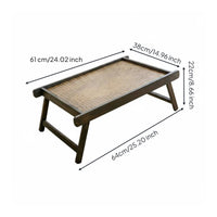 Handmade Folding Tea Table Natural Design Bamboo Tea Table Space Saving Bamboo Low Desk Lightweight for Window Seat, Living Room