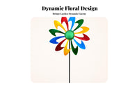 Multicolor Metal Garden Rotator Curved Blades Garden Rotator Garden Stake for Outdoor