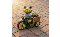 Frog Statue with Planter Outdoor Frog Planter Whimsical Ornaments for Gardeners, Patio, Balcony