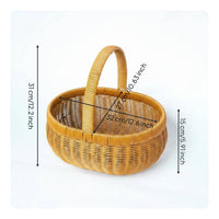 Multipurpose Woven Hand Basket Multiuse Fruit Basket Portable Household Storage Handmade for Kitchen, Gift Display, Tabletop