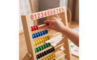 Wooden Abacus Tactile Abacus with Beads Counting Frame Sturdy Math Toy Smooth for Preschoolers, Homeschooling, Classroom