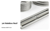Turnbuckle Rustproof Wire Rope Tensioner Weatherproof for Shade Sail Installation, Deck Railing, Clothesline Tightening