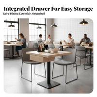 Restaurant Table with Chairs and Drawer sturdyDuty Frame business-grade Furnishing Modern utilitarian Design Padded Seats