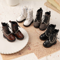 BJD Doll Boots with Chain for 3, 4, 6 Fen Dolls, Retro Style