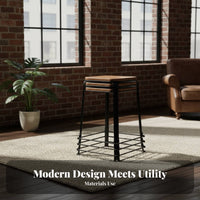 Modern Minimalist Design Stackable Square Stool Space-Saving Backless Seat Long-Lasting Household Furniture Reinforced Frame for Homeowners, Restaurant Owners, Dining Room, Kitchen, Small Apartments, Office
