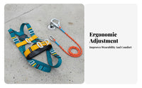 5 Point Fall Arrest Harness Adjustable Straps Full Body Harness Heavy Duty Personal Guarding Equipment for Electricians, Roofers, Scaffolding