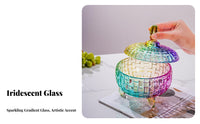 Glass Candy Jar Elegant Design Lidded Glass Candy Dish Versatile Crystal Embossed Jar for Decor Enthusiasts, Hosts, Living Room, Kitchen, Weddings