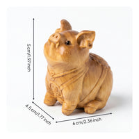 Pig Desk Ornament Lightweight Wooden Pig Figurine Desktop