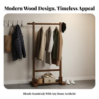 Simple Modern Design Floor-Standing Clothes Space-Saving Freestanding Coat Hanger Stable Base Garment Rack Multi-Functional for Students, Homeowners, Bedroom, Cloakroom, Entryway, Laundry Room