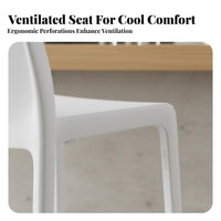 Stackable Perforated Back High Stool Nordic Design Bar Chair Minimalist Design Seating Furniture with Backrest for Restaurant Owners, Homeowners, Adults, Cafe, Coffee Shop, Kitchen, Dining Room