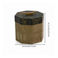 Octagonal Storage Box Decorative Wooden Box with Lid Artisanal for Living Room