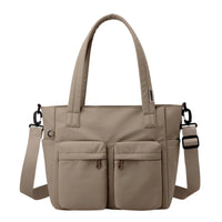 Utility Tote Bag with Pockets Multifunctional Tote Bag with Crossbody Strap Multiple Pocket Carryall for Commuters, Students, Work, Travel, School