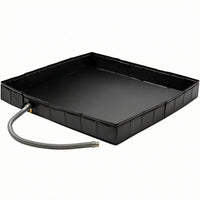 Raised Side PVC Shower Tray Flexible Hose Square Shower Basin Easy to Install Shallow Drain Tray Stain Resistant for Garden