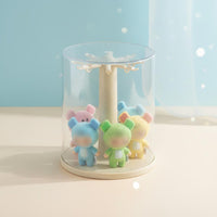 Clear Dustproof Doll Case High Translucency Rotating Keychain Display Stand Large Capacity Collectible Hanger Storage Box for Desktop