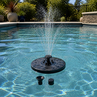 Solar-Powered Floating Fountain Pump for Outdoor Ponds, Pools, and Gardens with LED Light