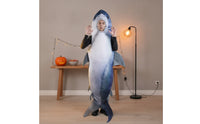 Full-Body Shark Costume Novelty Shark Costume with Fin and Tail Comfortable Wearable Suit Soft for Cosplay