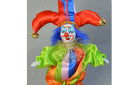 Ceramic Jester Doll Porcelain Head, Hands, and Feet Collectible Circus Clown Doll Movable Limbs House Decoration for Collectors