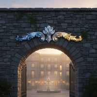 Gate Ornament with Scrollwork Stainless Steel Gate Topper Balanced for Homeowners, Courtyard Gates