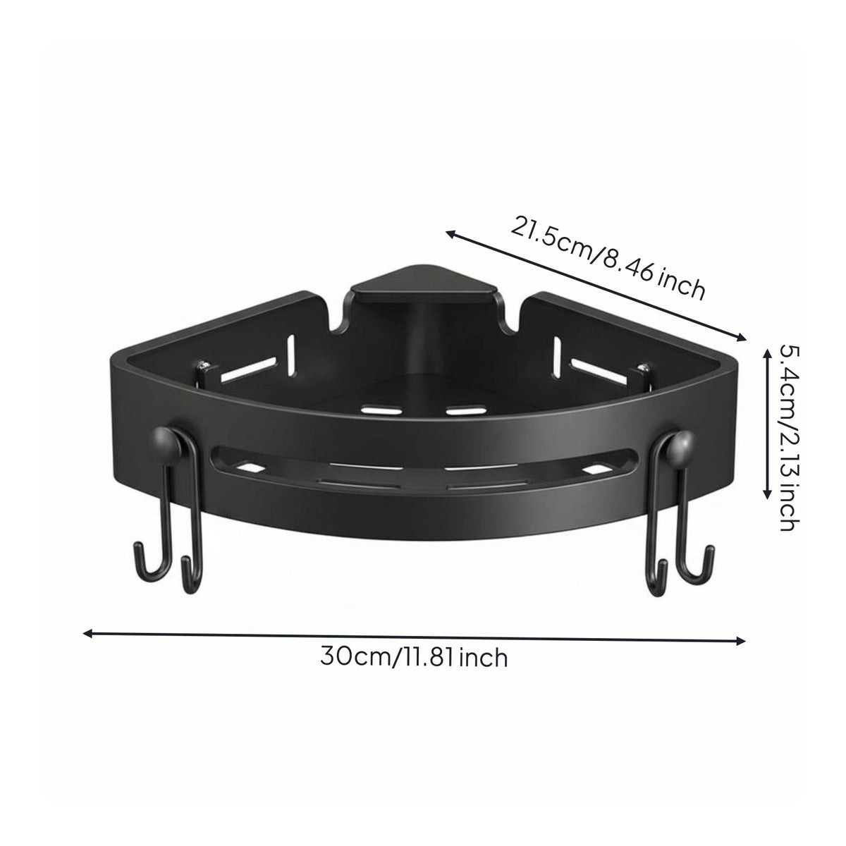 Space Saving Bathroom Corner Shelf Drainage Design No-Drill Corner Rack Waterproof for Toilet, Kitchen