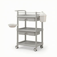 Waterproof 3-Tier Utility Cart Mobile Three Tier Rolling Cart Portable Heavy-Duty for Homeowners, Bathroom, Kitchen