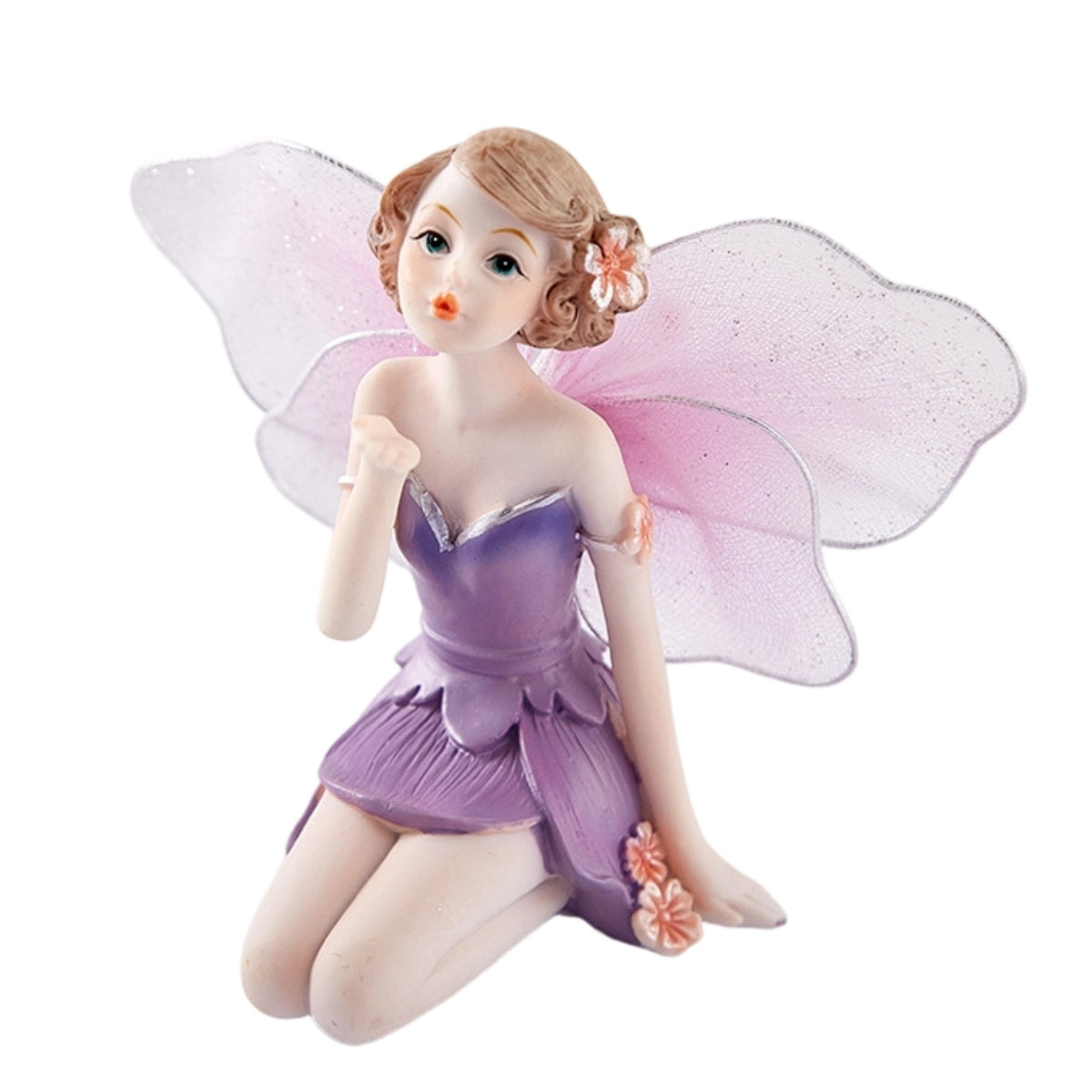Kneeling Fairy Figurine Decorative Fairy Figurine with Butterfly Appendages Detailed Ornaments for Entryway