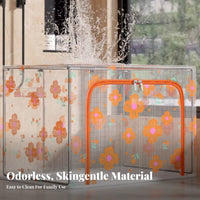 Large Capacity Transparent fastenered Storage Box Clear view panel fastenered Clothing Bag Space Saving Closet Organizer Foldable Design for Students, homeowners, Bedroom, Moving, Under Bed, Dorm Room