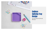 Crystal Art Tool Tray, Open Mouth Drill Plate, Multi-Size, Lavender Organizer for DIY Crafts