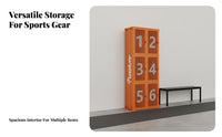 Wrought Iron Frame Industrial Design Locker Large Capacity Industrial Design Locker Cabinet Heavy-Duty Multi-Compartment Steel Cabinet Rust-Resistant for Dance Studio, Changing Room, Fitness Center, Sports Club