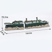 Textured Aquarium Cave Decorations, Distressed Green Fish Ornaments, Resin for Freshwater and Saltwater Environments