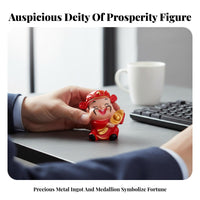 Prosperity Deity Figurine Soft Vinyl Material Cai Shen Figurine Feng Shui Prosperity Deity Statue for Dessert Makers, Business Owners, Home Decor