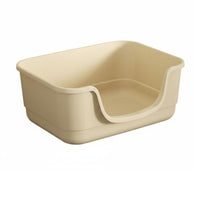 Semi-Enclosed Cat Litter Pan PP Material Semi-Enclosed Cat Toilet -Piece Design High-Sided Litter Pan