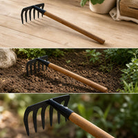 Gardening Hand Tools Set for Planting, Weeding, Soil Loosening, and Digging - Thickened Small Hoe, Rake, and Shovel for Succulents and Flowers