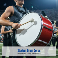 Stainless Steel Marching Drum, Student Percussion Group, School Band, Drumsticks & Gloves Included