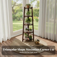 Nordic Design 5-Tier Corner Ladder Shelf Floor-Standing 5-Tier Corner Shelving Single-Tier Minimalist Design Storage Rack Space-Saving for Homeowners, Students, Office Workers, Living Room, Bedroom, Entryway, Balcony