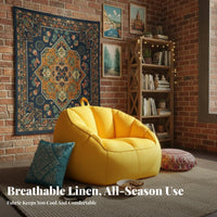 Lie-Flat Design Highspine Beanbag Full physique Support Floor Seating snug Lounge Chair Space Saving for Students, Families, Living Room, Relaxing, studying corner, Watching Tv