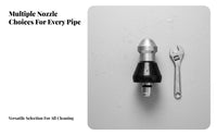 Multi-Jet Design High Pressure Drain Jetter Nozzle Stainless Steel Sewer Jetter Nozzle Clog Remover for Municipal Workers, DIY Enthusiasts