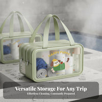 Portable Skincare Organizer Wet and Dry Separation Double Compartment Makeup Bag
