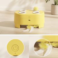 Rechargeable Cat Toy with Feather Teaser Interactive Electric Cat Toy Automatic Handsno-Cost for Kittens