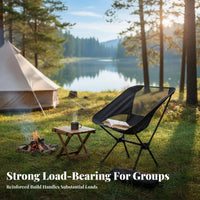 Foldable Design Lightweight Moon Chair Easy to Assemble Ultralight Camp Chair Quick Setup Camping Furniture Stable Structure for Motorcyclists, Backpackers, Motorcycle Touring, Picnics, Backyard, Backpacking