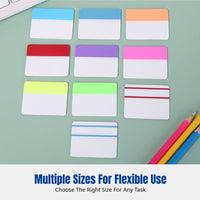 Colorful Semi-Transparent Sticky Notes, Waterproof Writable Tab Tabs, Strong Adhesive Label Stickers for Office, School