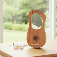 Wooden 7-String Lyre Plucked Lyre Portable 7-String Harp Handheld for Music Learners, Home Practice