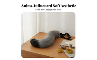 Cosplay Canine Tail Japanese Design Cat Girl Costume Tail Handmade Adjustable Strap for Cosplayers, Comic Conventions