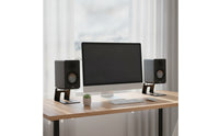 2 Pieces Desktop Speaker Stand Angled Speaker Riser Stands with Anti-Slip Feet Sturdy