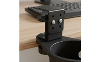 Space Saving Attach-on Cup Holder No Drilling Required Attach-on Desk Cup Holder Easy Installation Office Supply Anti-Slip Grip for Chair Armrest, Wheelchair, Treadmill