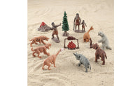 12 Pieces Prehistoric Toy Figures Vivid Prehistoric Figurines Freestanding Caveman Figurines for Students, Collectors